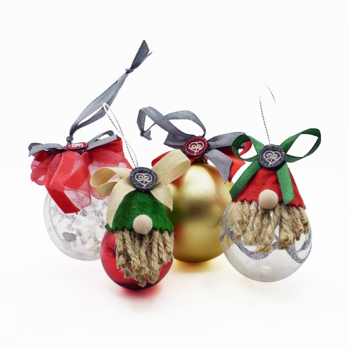 Set palline gnomi natalizi mista