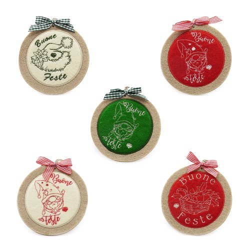 Decorazione ricamata base caramello